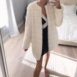 Zara white faux fur